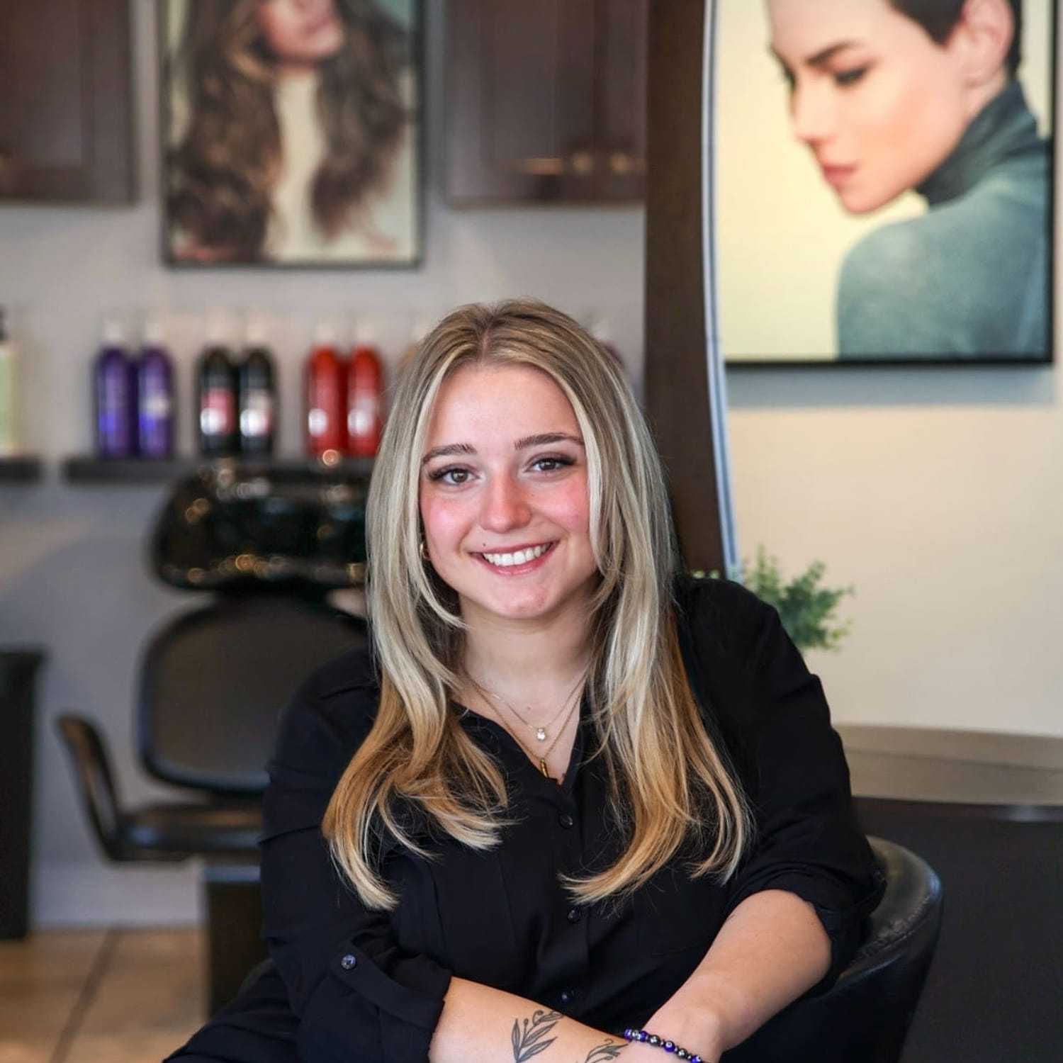 Portrait of Layla Caranfa, a professional stylist at Juliana's Salon, showcasing their expertise and style.